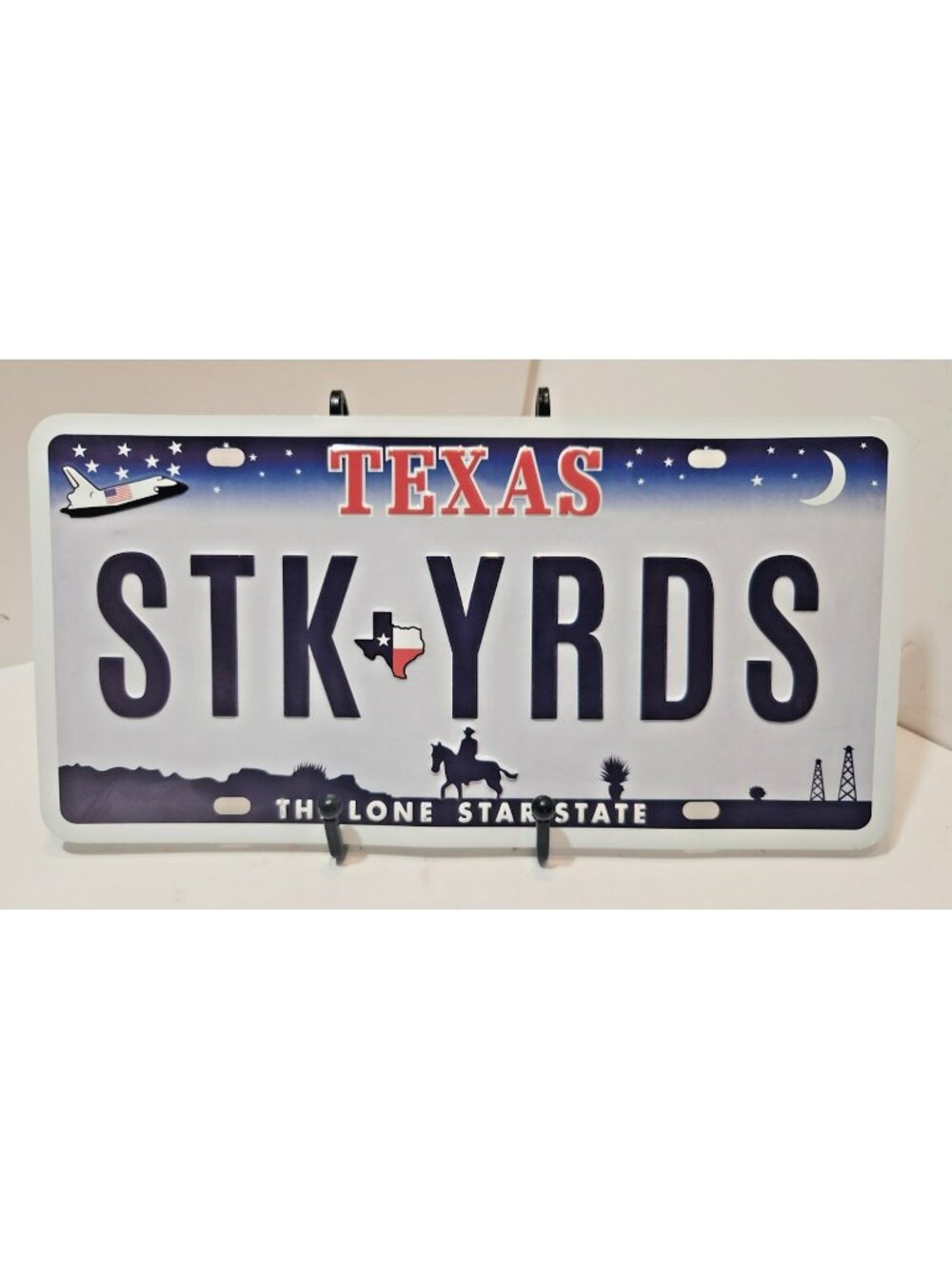 Texas The Lone Star State Vanity Plate Metal "STKYRDS" for STOCKYARDS
